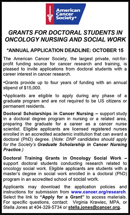 American Cancer Society Scholarships