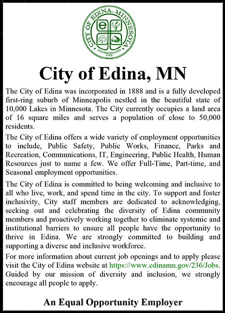 City of Edina EEO Ad