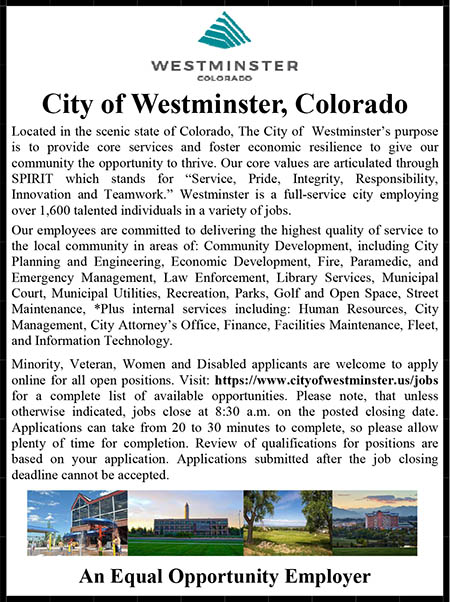 City of Westminster CO Print EEO Ad
