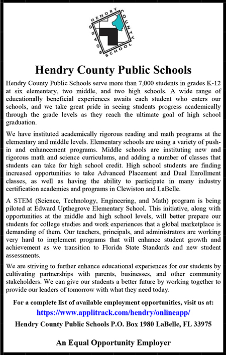 Hendry County Schools Ad
