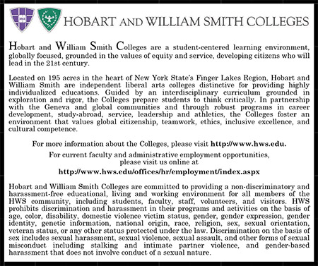 Hobart and William Smith Collegesn Ad