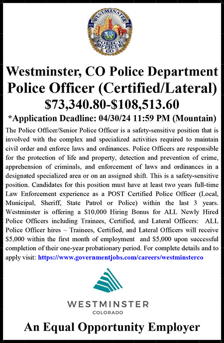 Westminster CO Lateral Police Ad.pub
