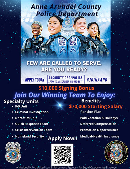 Anne Arundel County MD Police Ad On File 04.15.25