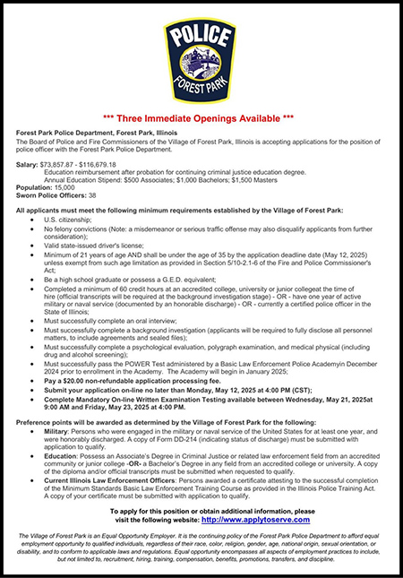 Lansing IL Police Ad 2025.pub
