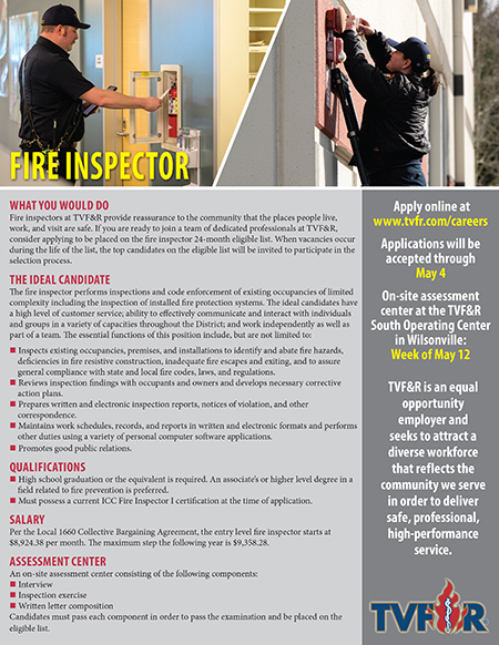 TVFR Fire Inspector Ad 04.11.25