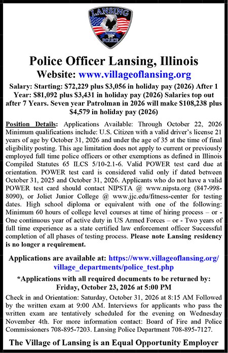 Lansing IL Police Ad 2026.pub