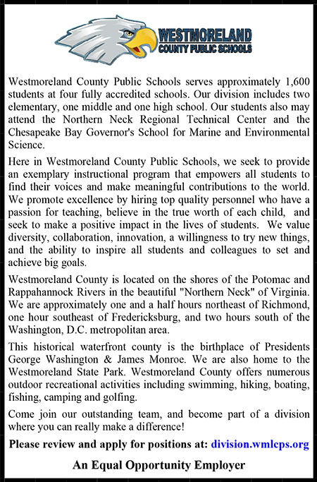 Westmoreland Schools Ad